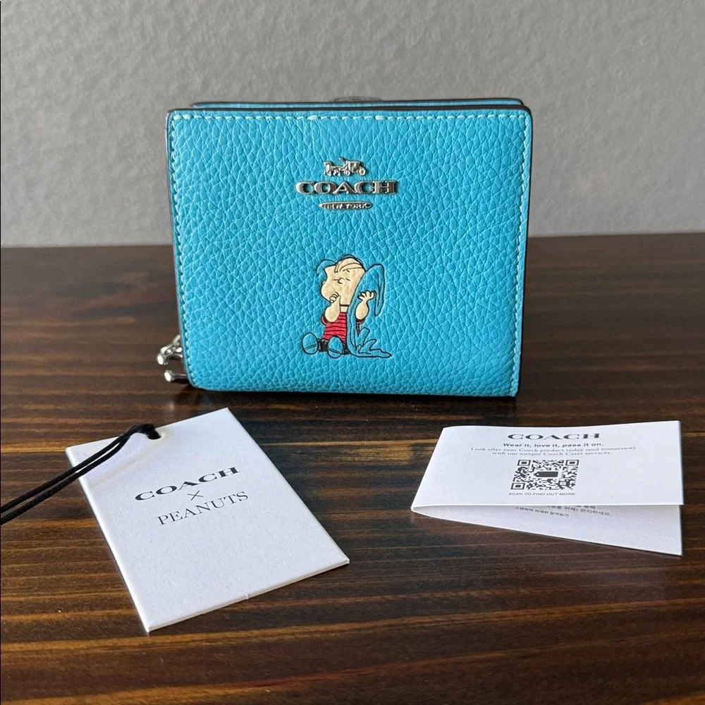 NEW Coach X Peanuts Snap Wallet - Linus